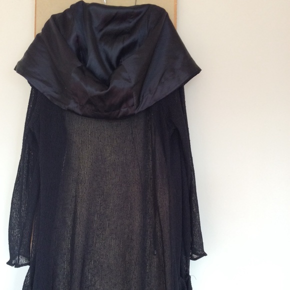 Tricotto loose knit long cardigan with hood & half zipper | Size XL * - Picture 13 of 16